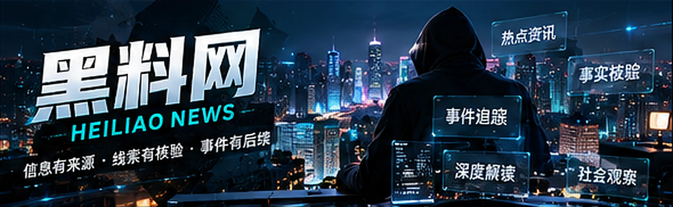 黑青信息流与现代资讯编辑空间概念视觉